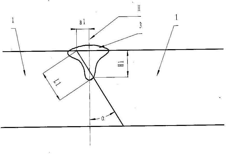 Compensating welding method of rake angle welding line of electron beam welding thin plate