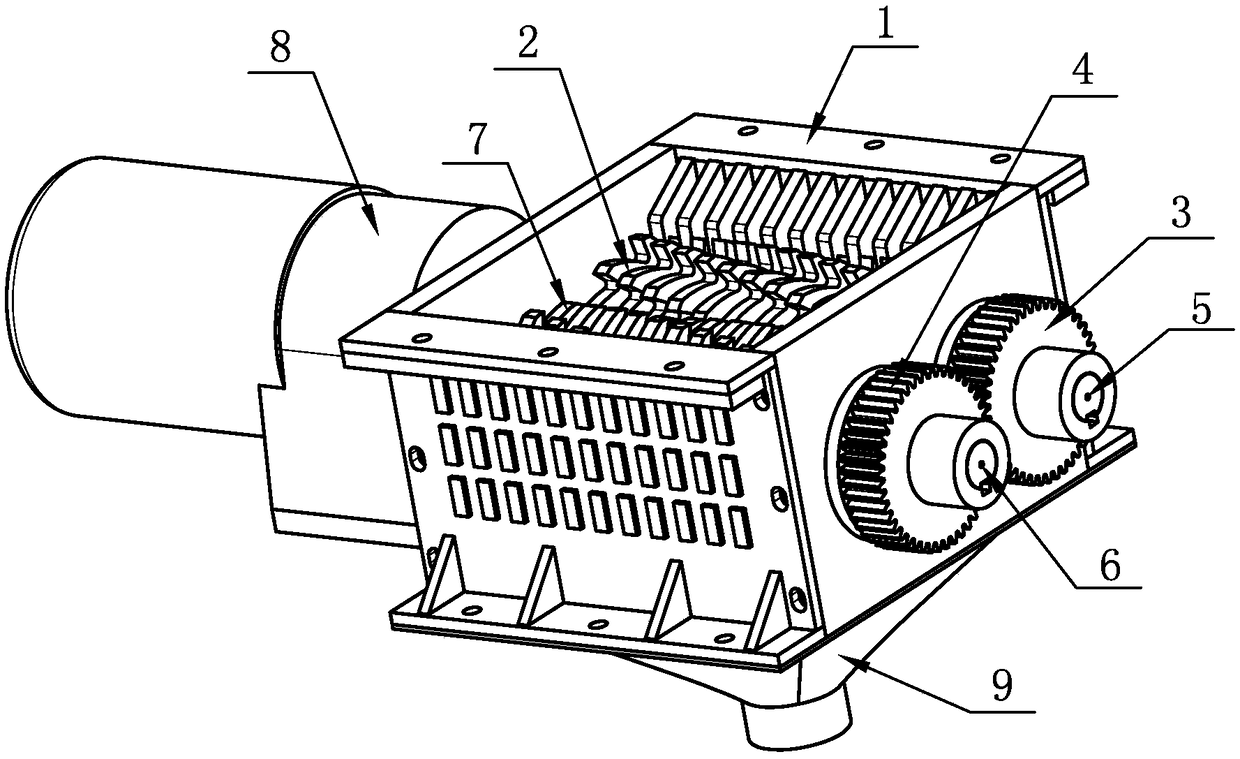 Tearing, milling and fragmenting device for machining hard solids in kitchen waste