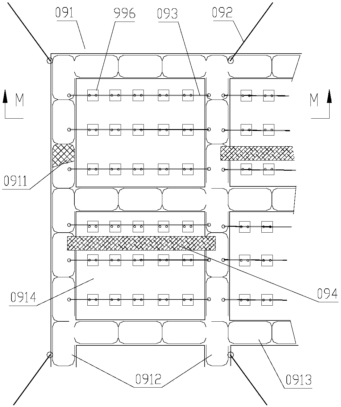 Feeding system used for marine aquaculture and provided with seawater flushing feeders