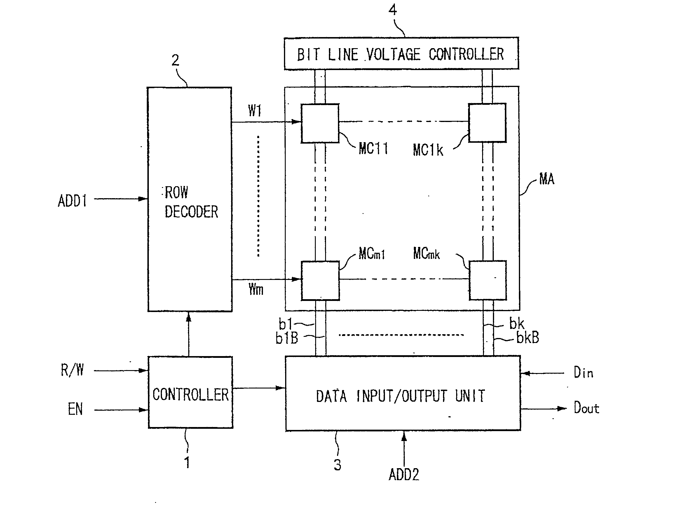 Method of reading stored data and semiconductor memory device