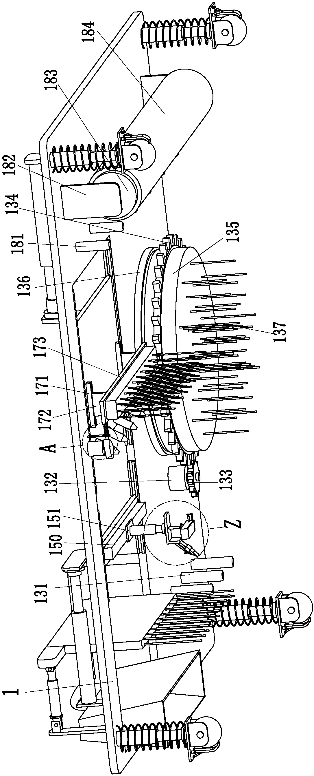 Intelligent scrubbing machine used for high-speed trains and bullet trains