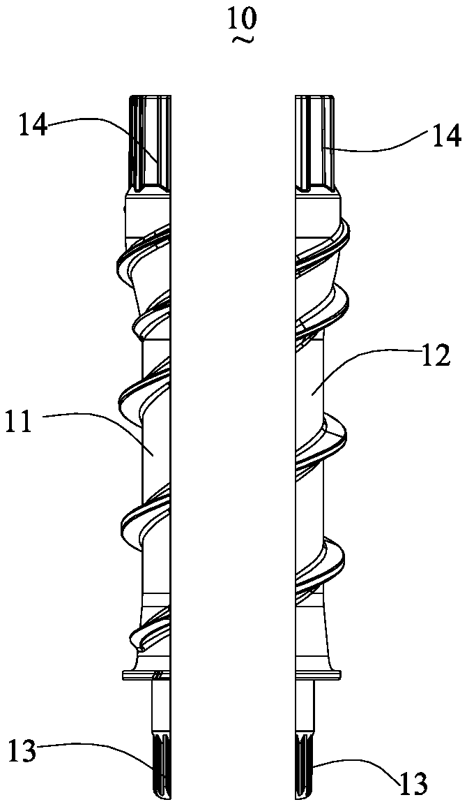 A kind of manufacturing method of screw rod for food processing machine and screw rod thereof