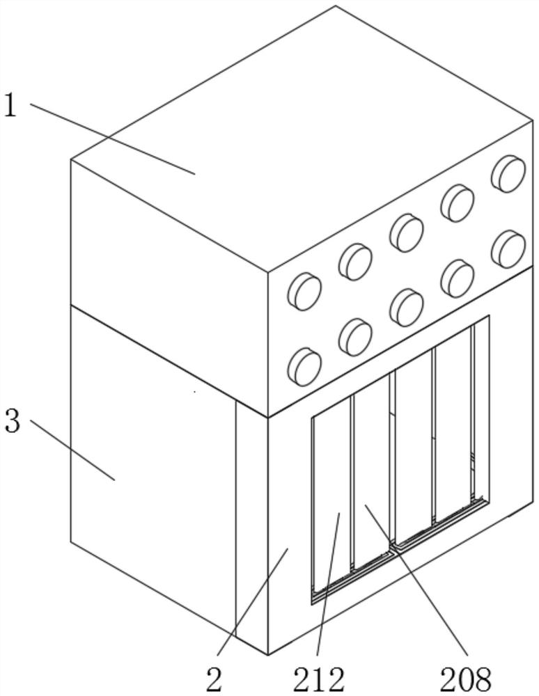 A distribution box with a cable clamping mechanism