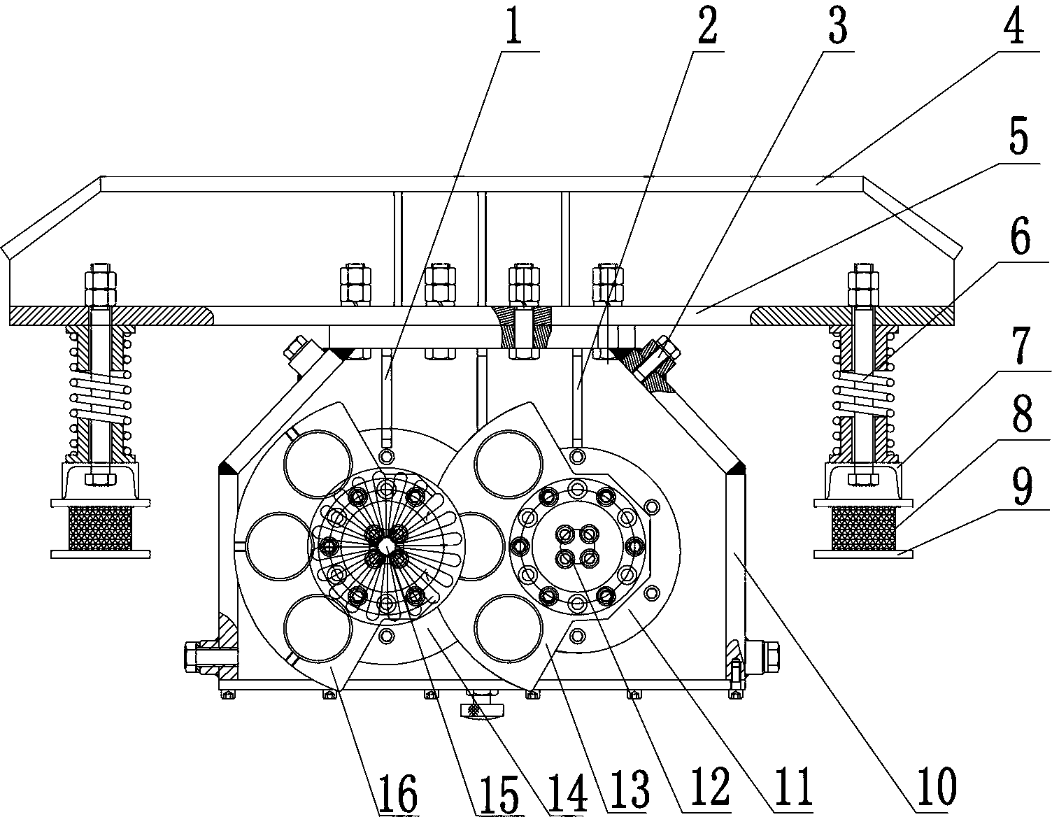 Adjustable vibrating mechanism of iron alloy granule-casting machine