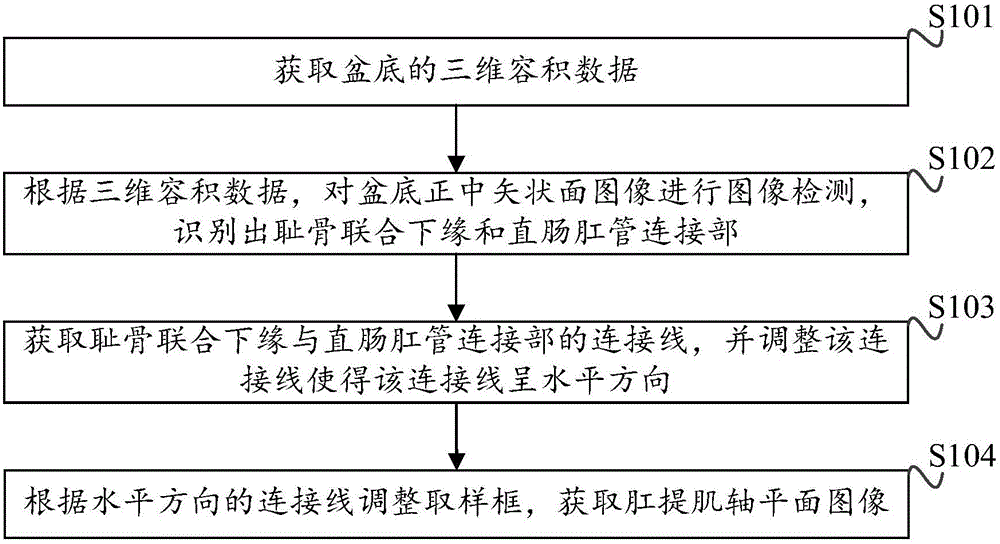 Anal levator shaft plane image processing method and device thereof