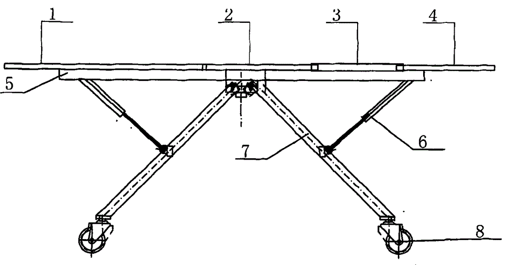 Folding and contractive type boat-shaped stretcher