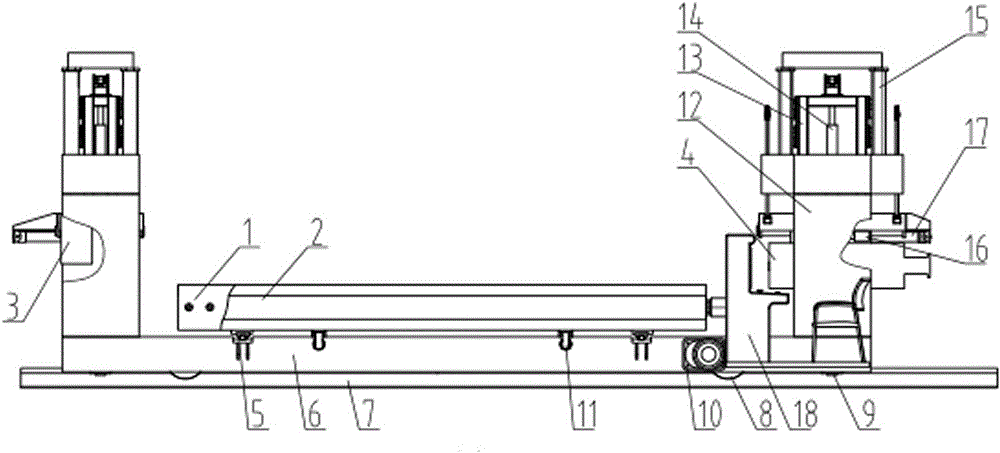 Bi-directional pre-tensioned prestressed ballastless track slab mobile tensioning equipment