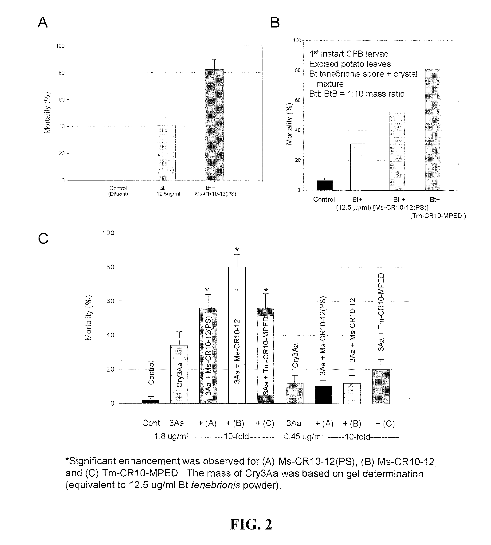 Enhancement of bacillus thuringiensis cry protein toxicities to coleopterans, and novel insect cadherin fragments