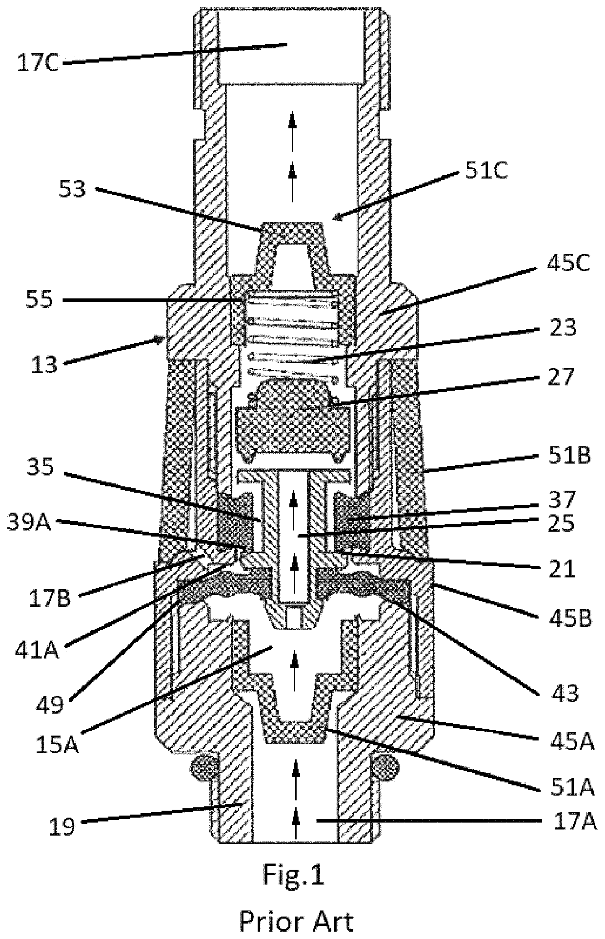 Automatic pressure valve for inflation / deflation of a pneumatic arrangement