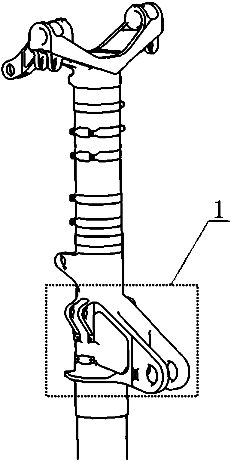 Aircraft front undercarriage outer cylinder bracing joint traction take-off fatigue test method