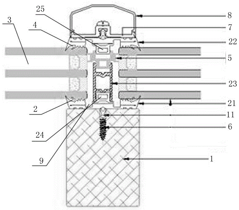 A vertical or horizontal component assembly structure of an aluminum-clad wood sun room