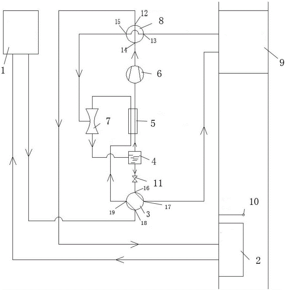 Blast pipe type CO2 air conditioning heat pump unit