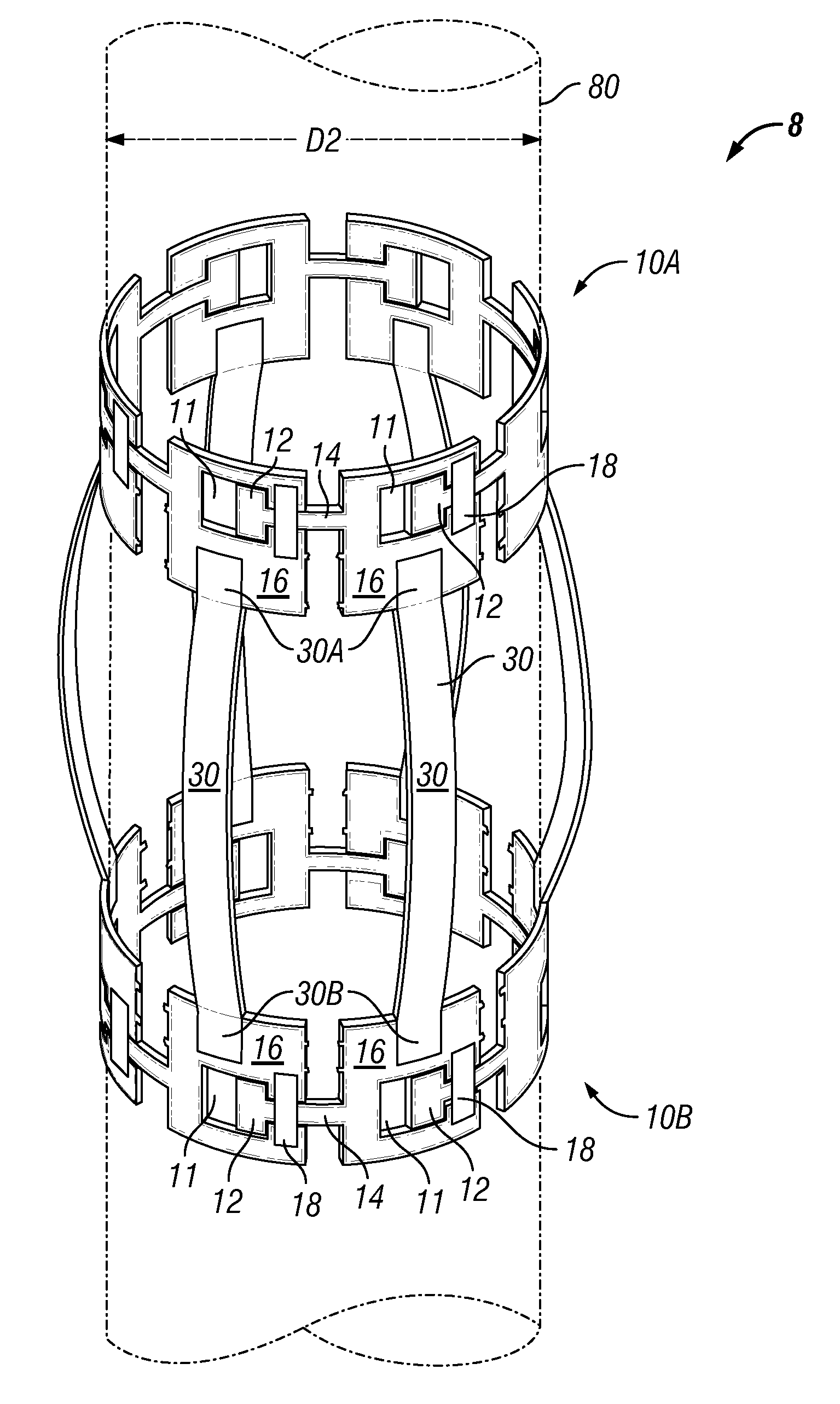 Expandable centralizer for expandable pipe string