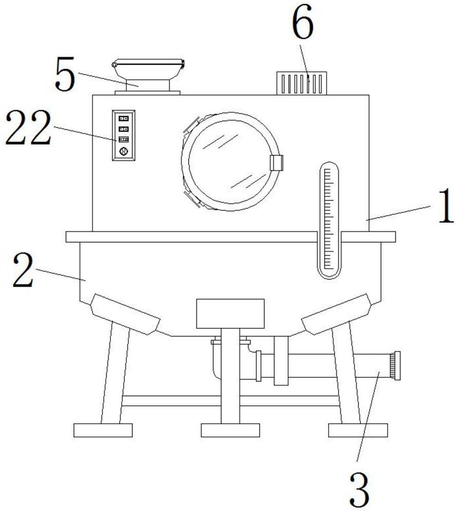 A stirring device for plastic wood raw material processing