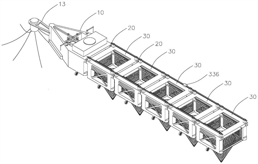 Energy self-sufficient type modular spliced deep sea fishery breeding work ship