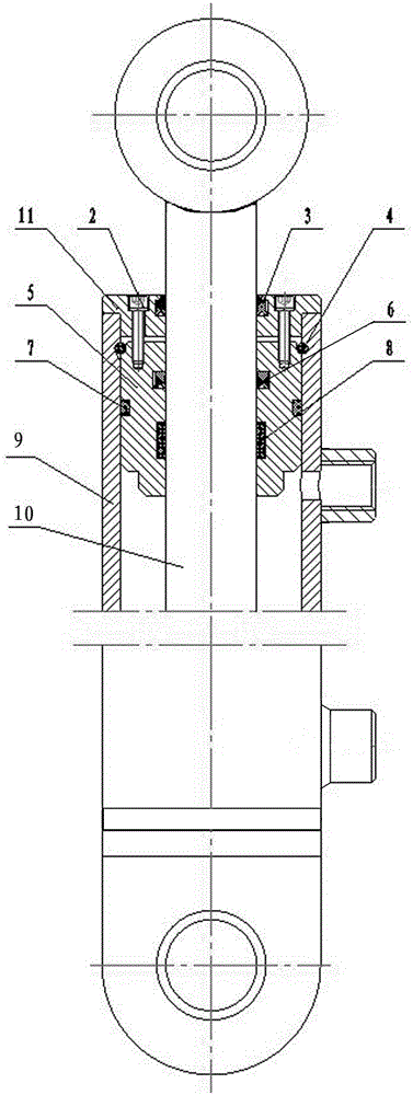 Double-acting piston type hydraulic cylinder