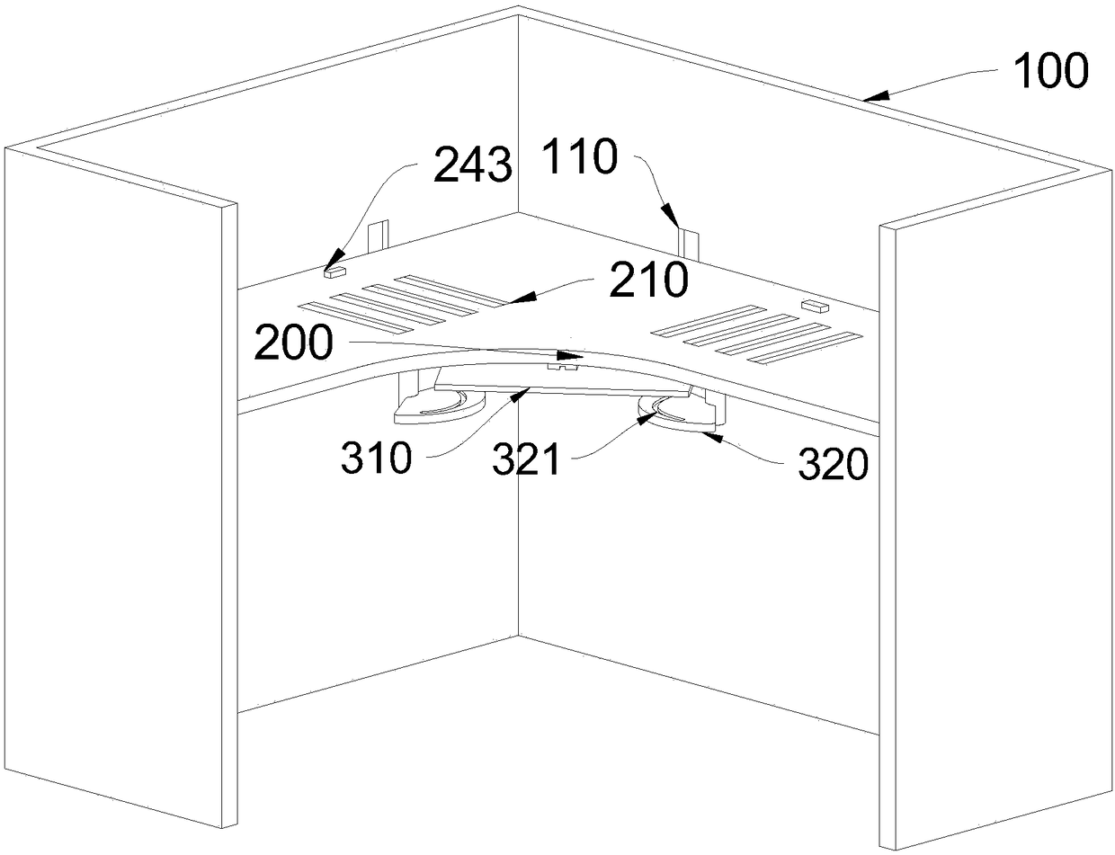 Staff office table for staff with different body heights