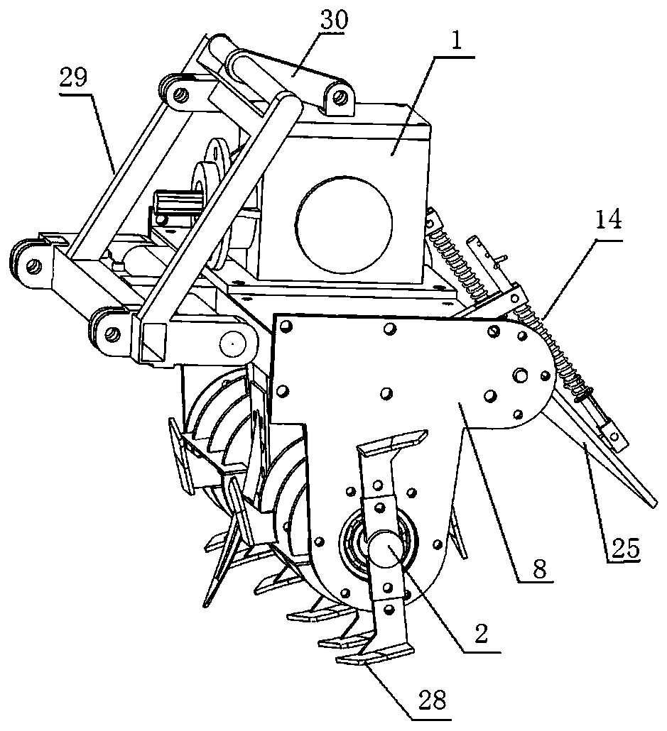 Transversely-adjustable deep tillage machine for greenhouses