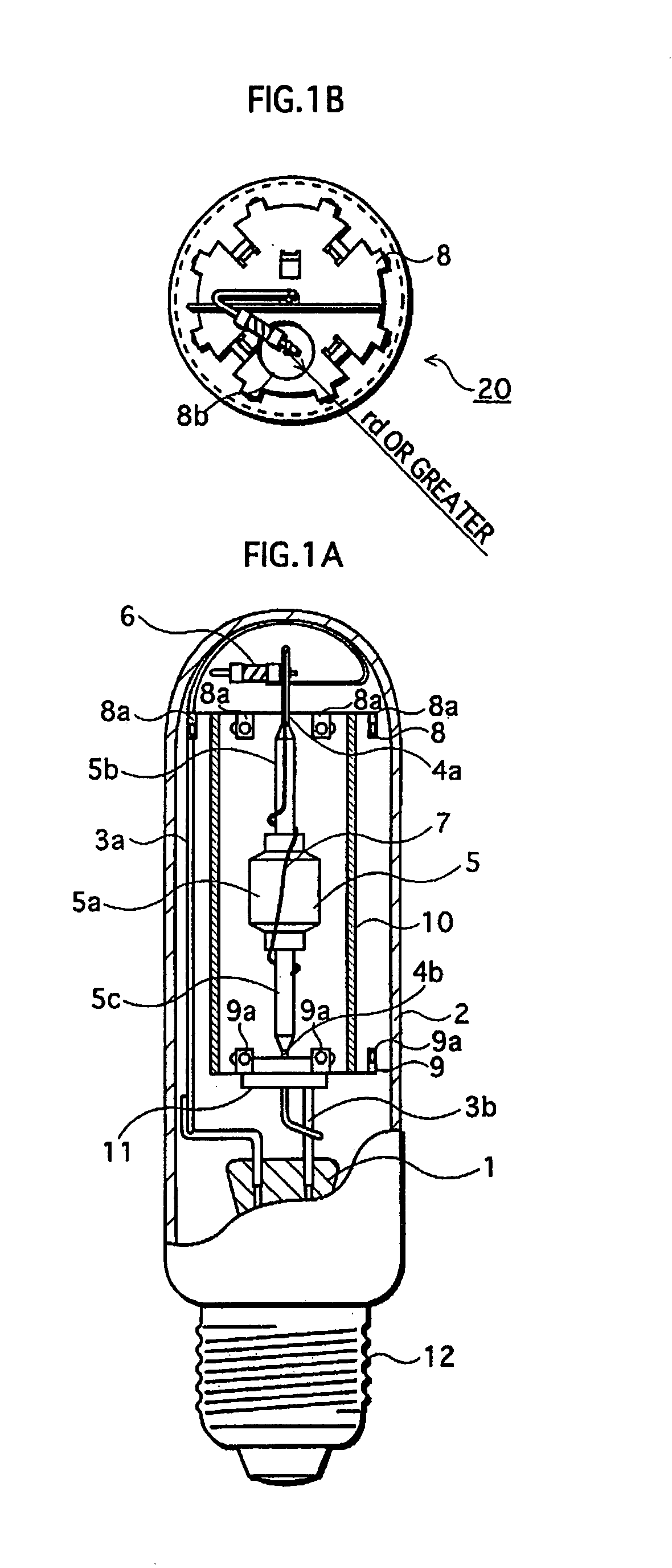 Metal halide lamp having function for suppressing abnormal discharge