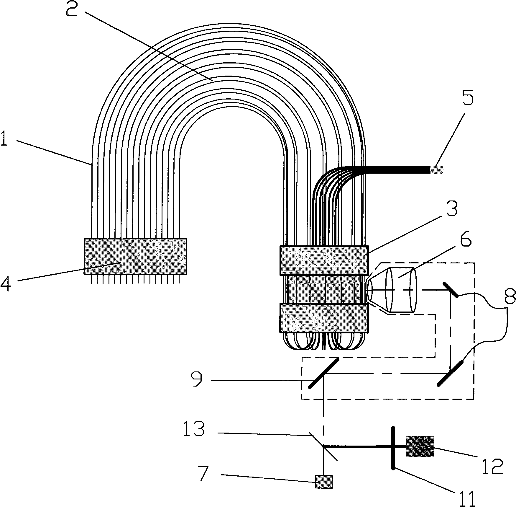 Capillary array analyzer by rotating scanning