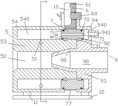 Textile airflow twisting device driven by lifting motor to lift