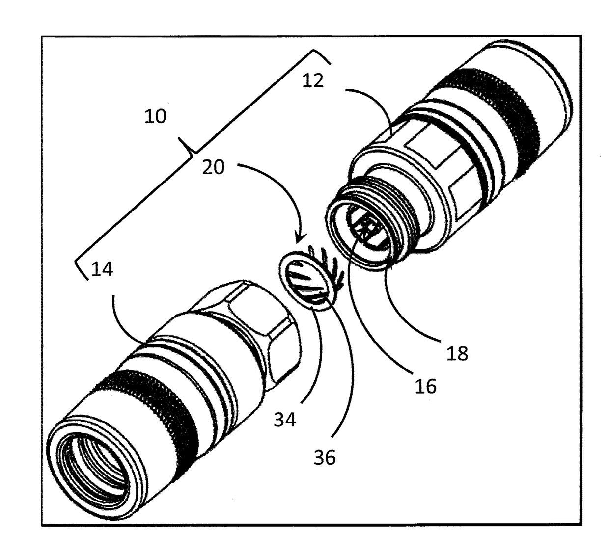 Device and method for protecting spring-biased conductor elements