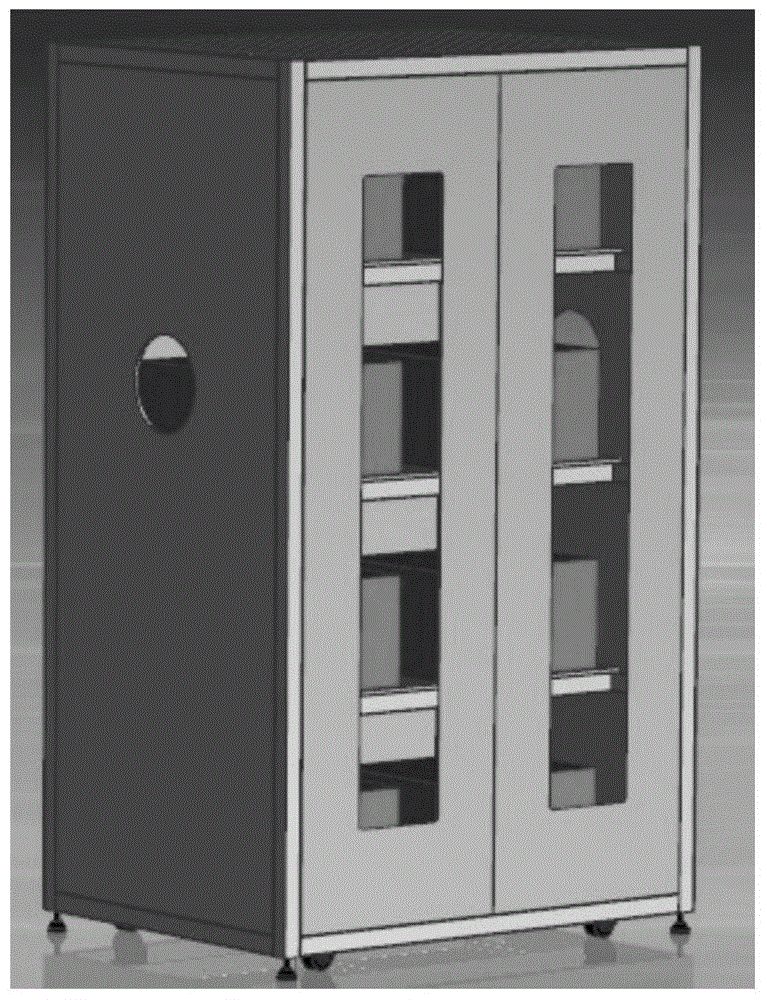 A lithium ion battery fire test cabinet with automatic alarm and fire extinguishing system