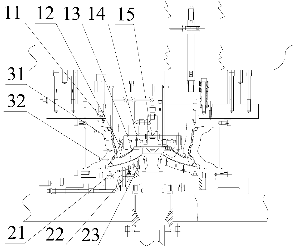 Casting cooling system, casting mold and casting method for aluminum hubs