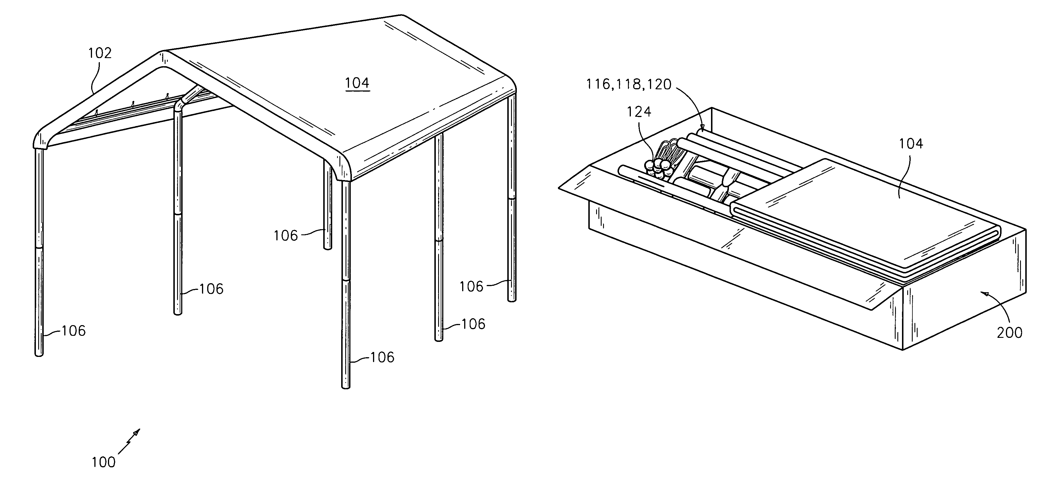 System and method for storing, assembling and transporting a canopy