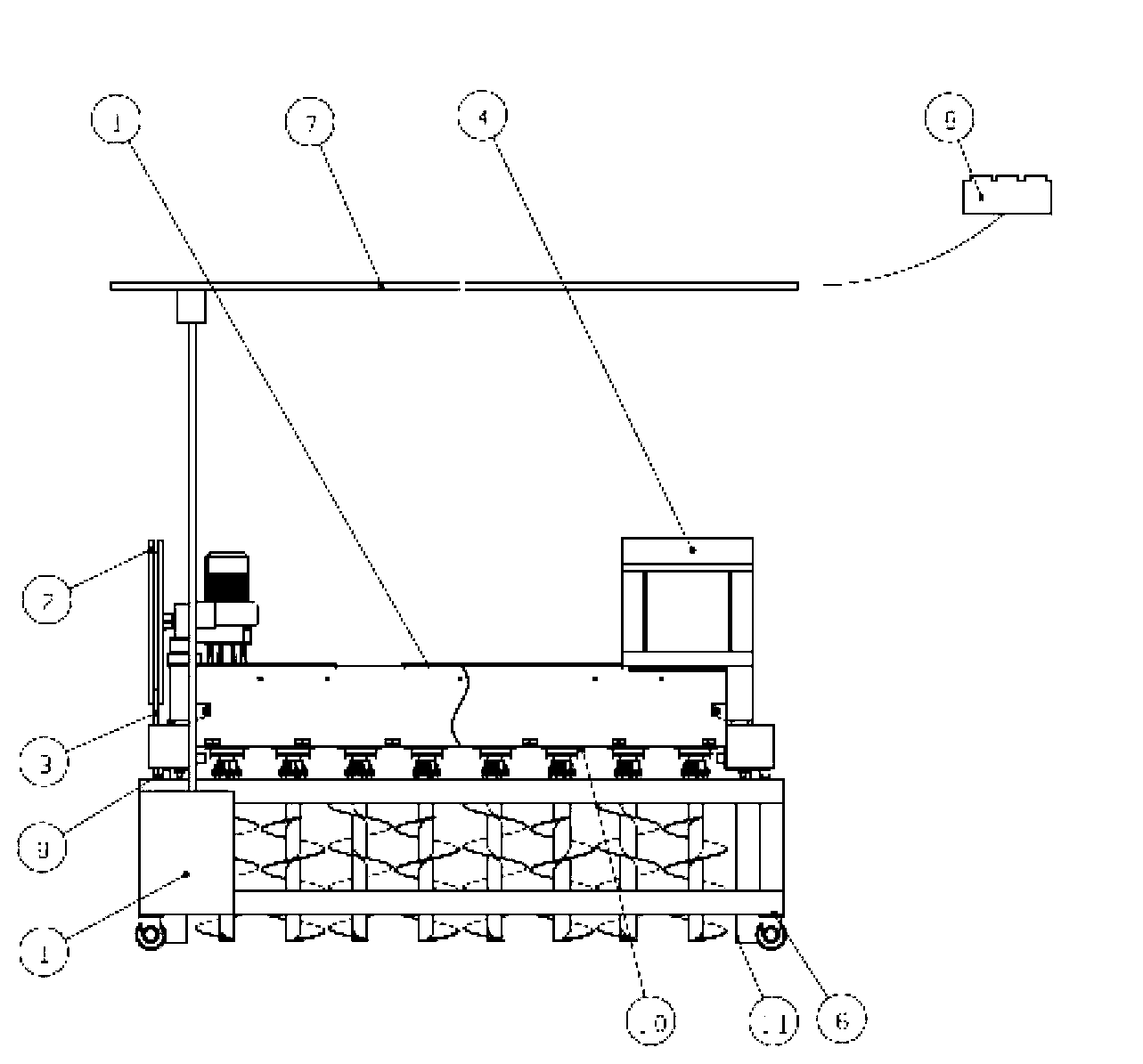 Mobile power supply system of tank type fermentation turning and stirring machine