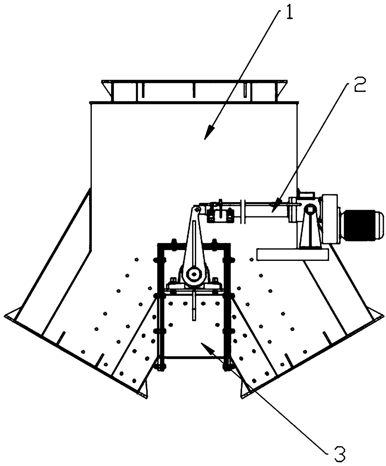 Three-way distributor with baffle replaced rapidly