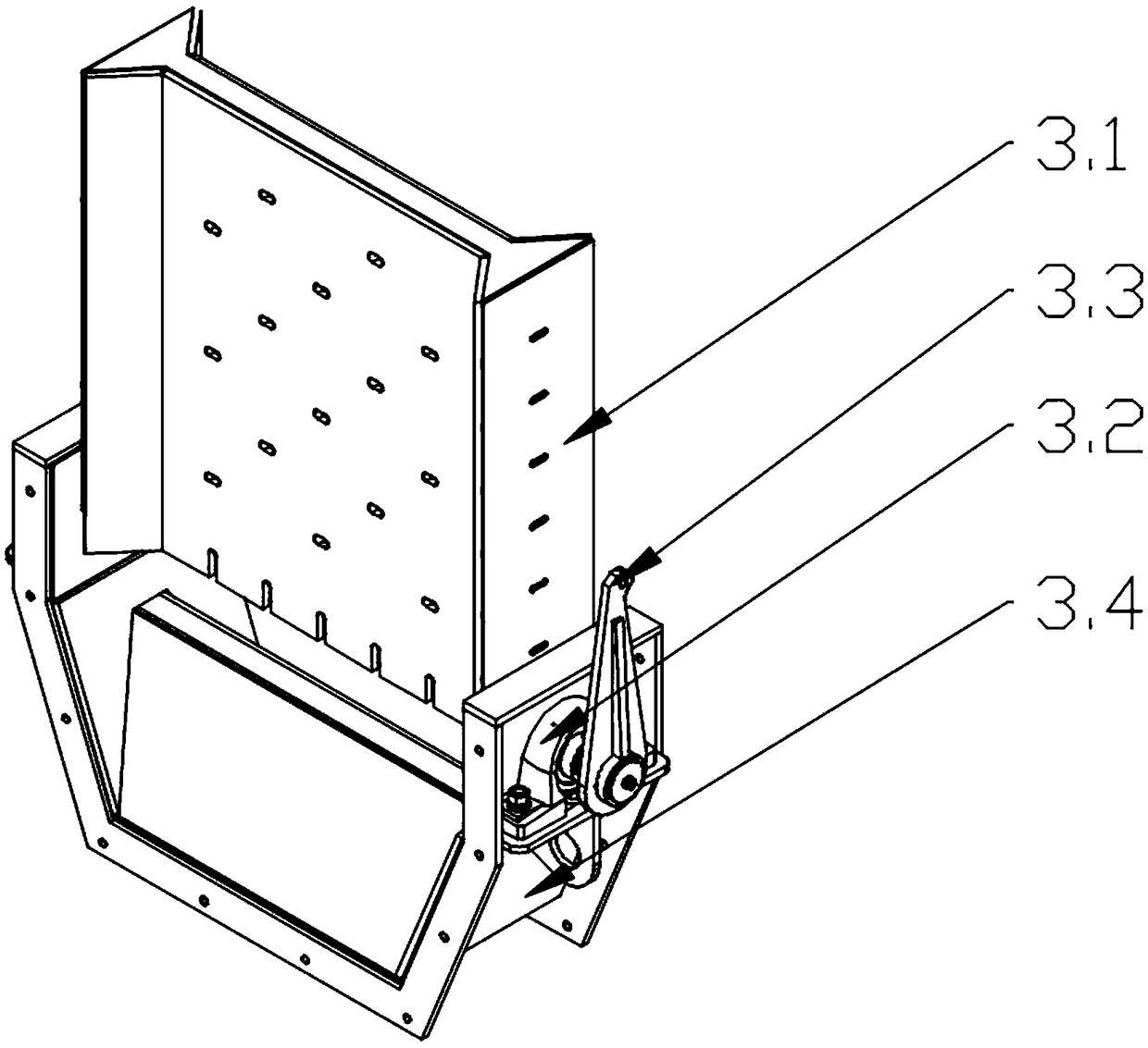 Three-way distributor with baffle replaced rapidly