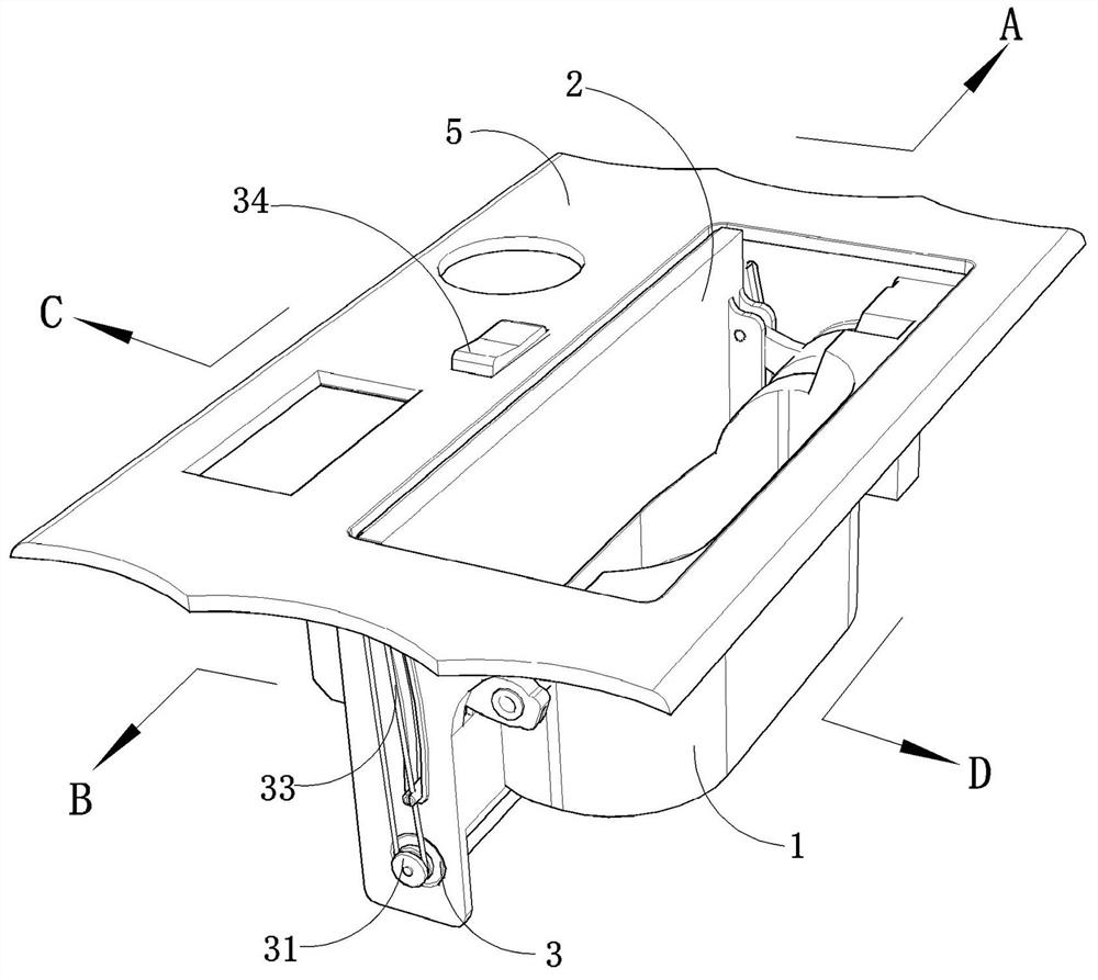 Automatic flipping device for car cup box