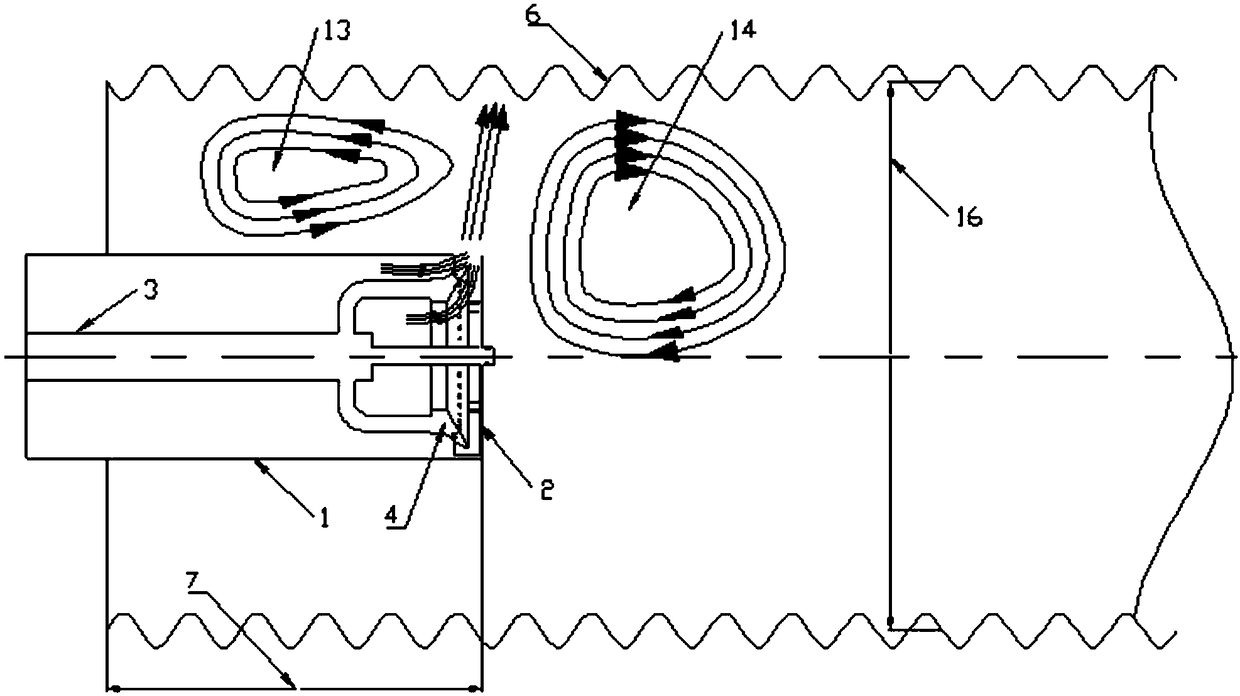 Multi-point direct injecting and opposite shearing and fast-mixing radial injection low-nitrogen combustor