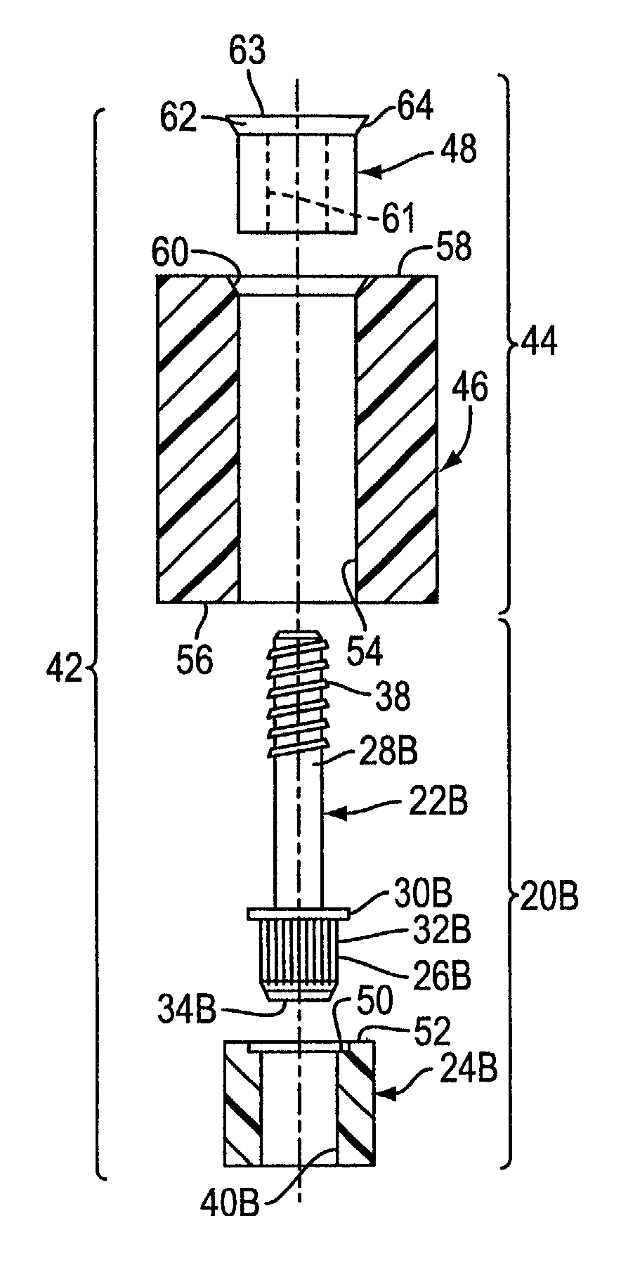 Quick assembly fastening system for plastic parts