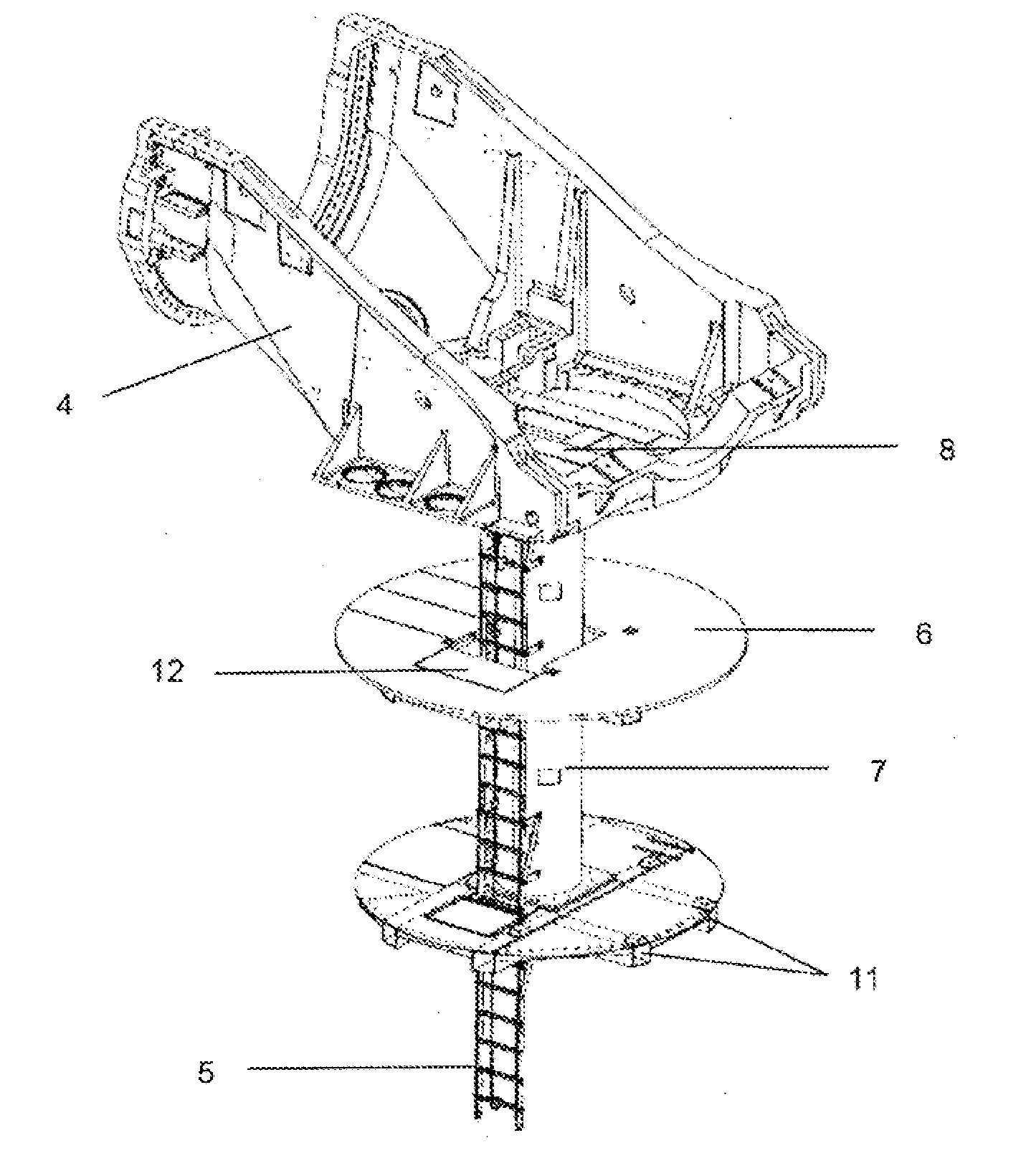 Assembly of components inside a large wind turbine