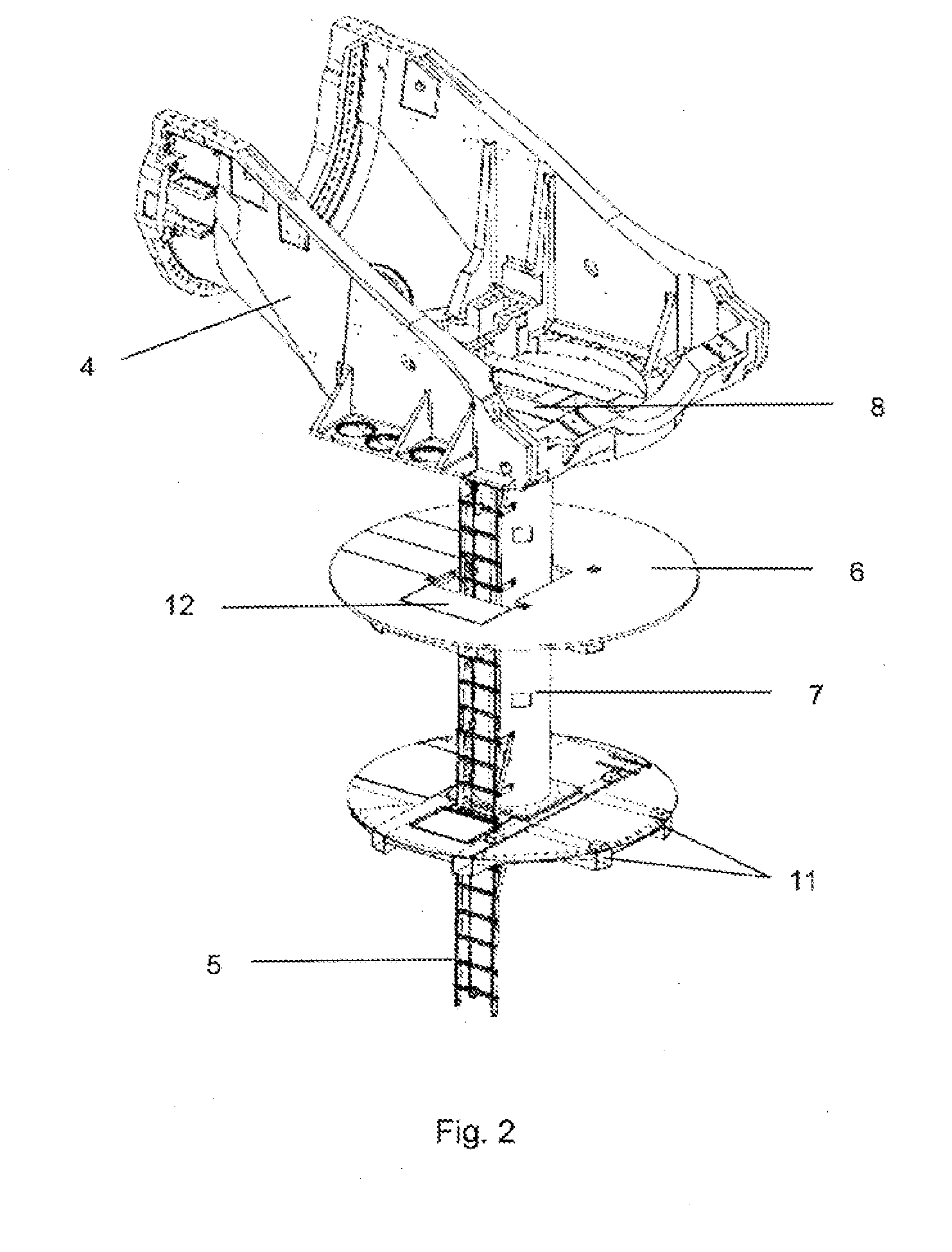 Assembly of components inside a large wind turbine