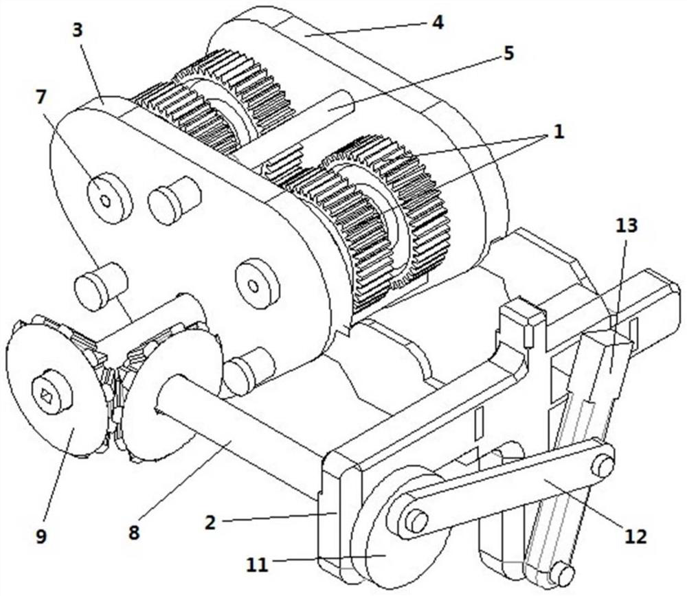 A high-voltage line mechanical deicing robot driven by a single motor