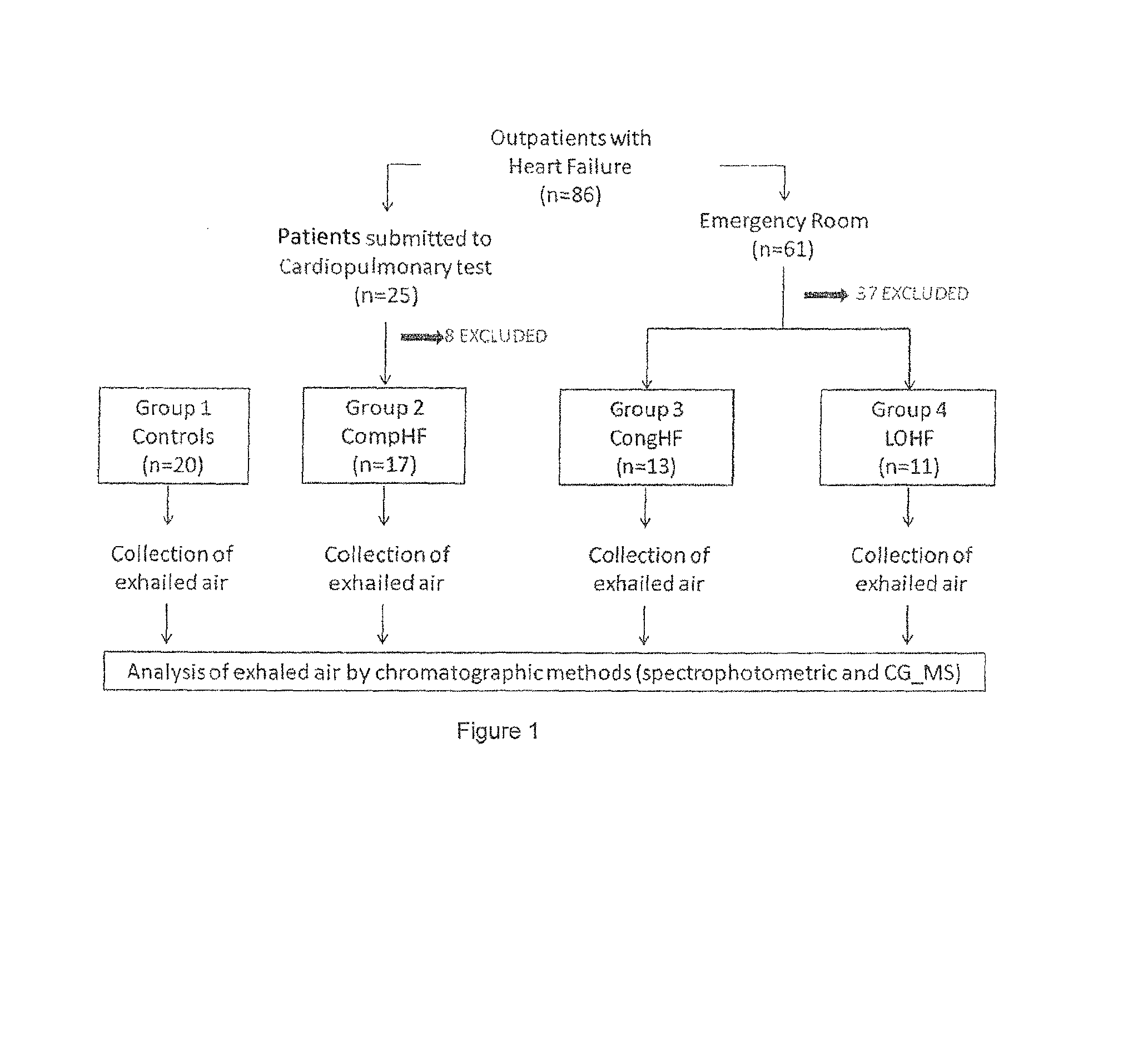 Non-invasive method for diagnosing the severity of heart failure by extracting and analyzing acetone concentrations in captured exhaled breath