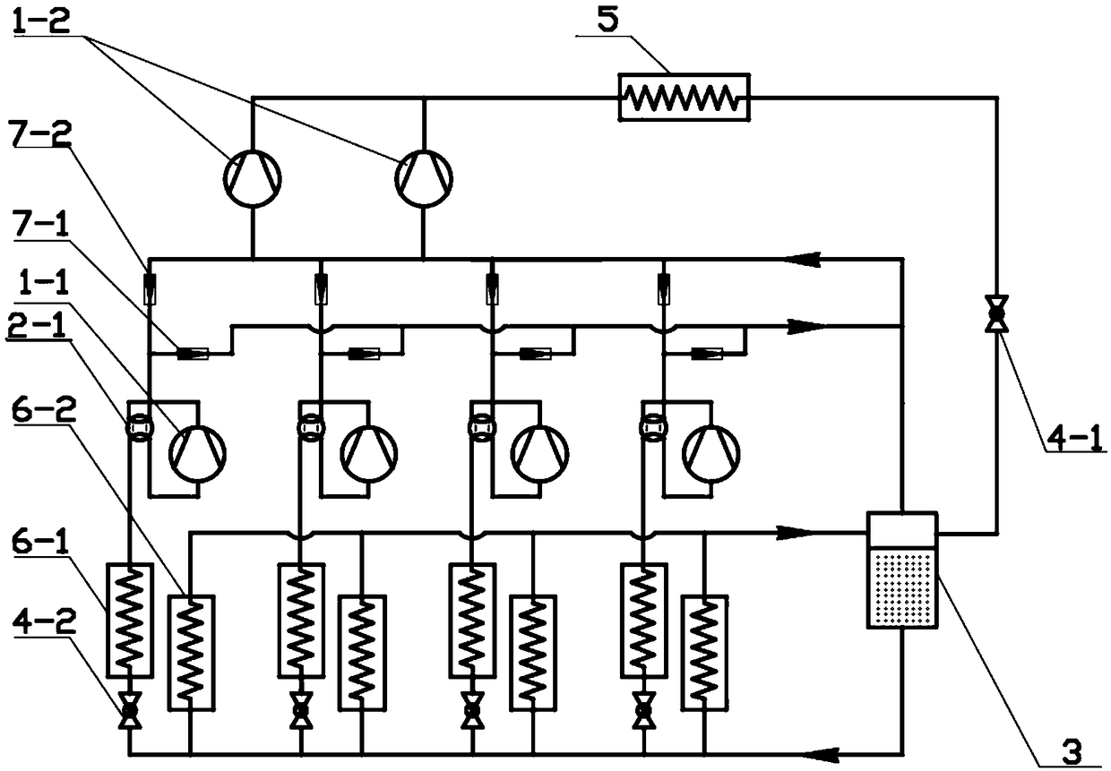 Operation method and system for secondary throttle intermediate incomplete cooling refrigeration system