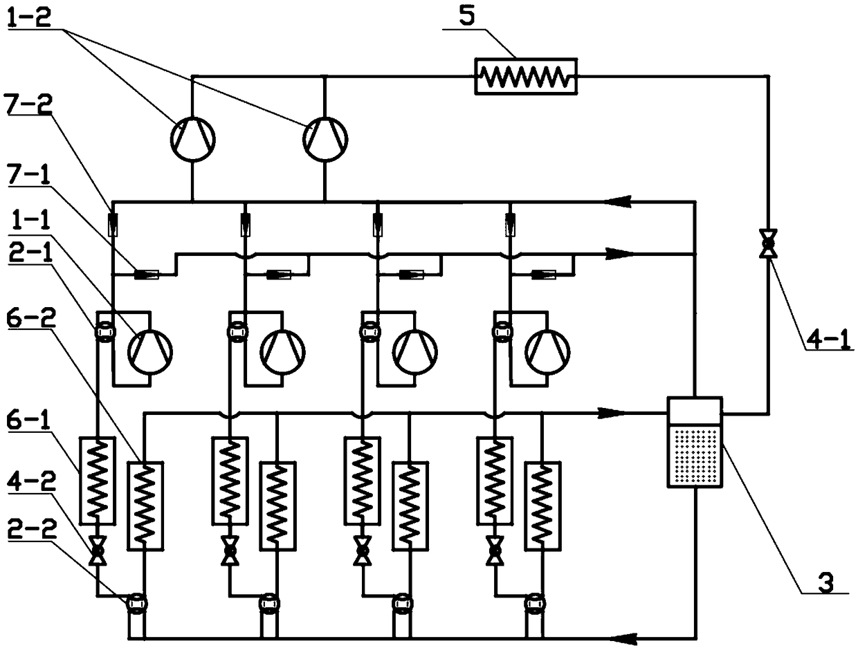 Operation method and system for secondary throttle intermediate incomplete cooling refrigeration system