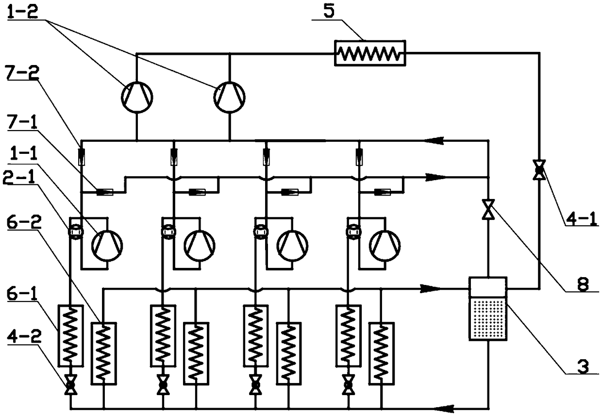 Operation method and system for secondary throttle intermediate incomplete cooling refrigeration system