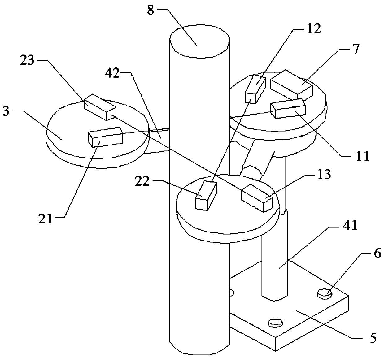 Radial offset monitoring and alarming device for cylindrical equipment