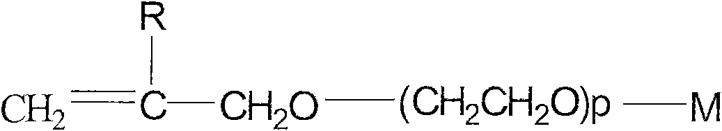 Multi-branched polycarboxylic water reducer with excellent function of slump protection and preparation method thereof