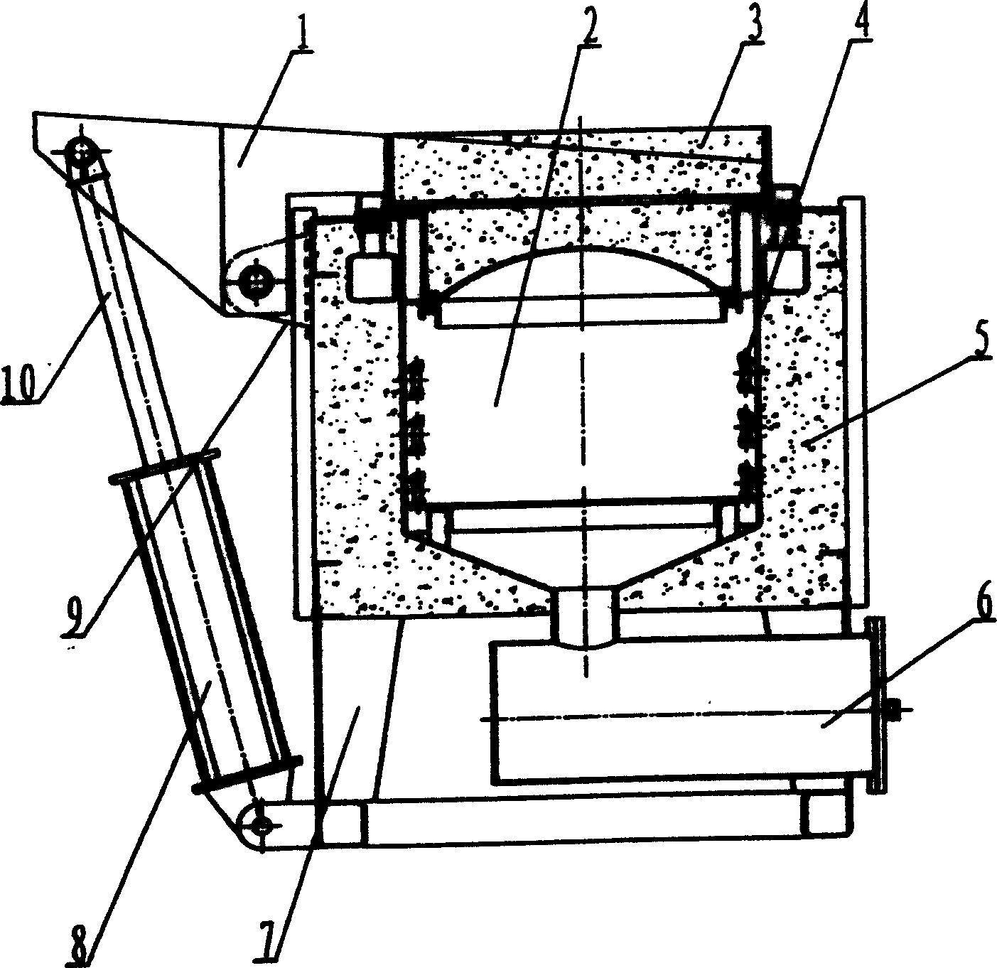 Rectangular vacuum cracking washing furnace with conveniently opening and closing lid