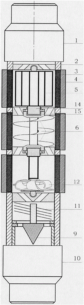 Strong magnetic swirl self-generating vacuum superconducting four-effect wax-proof and viscosity-reducing device