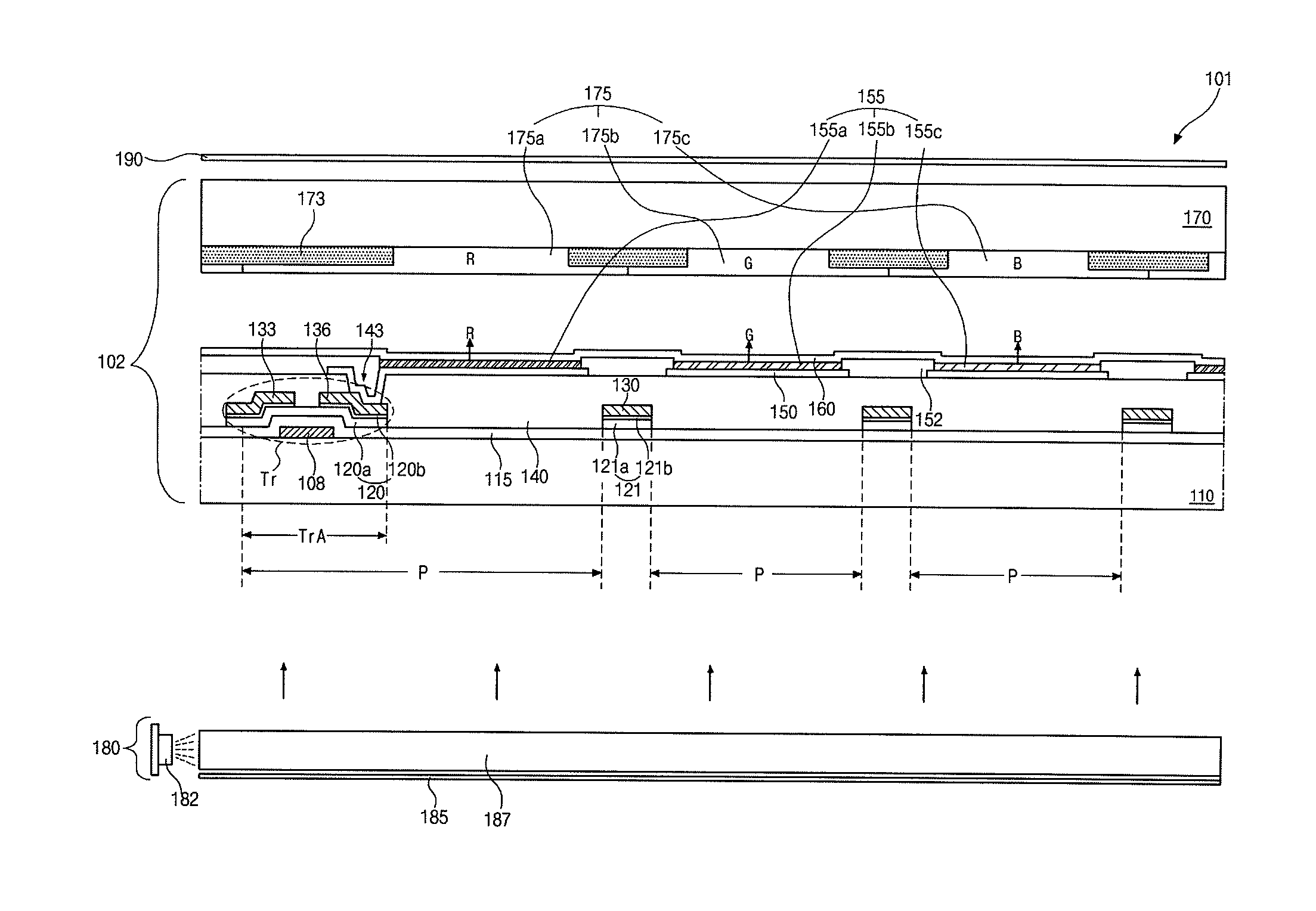 Quantum rod light-emitting display device