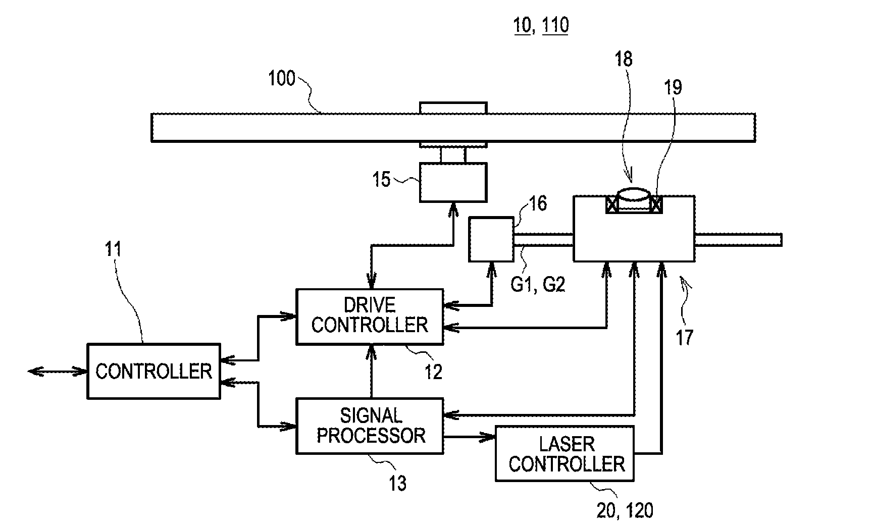 Optical information recording device, optical pickup, and method for emitting laser light