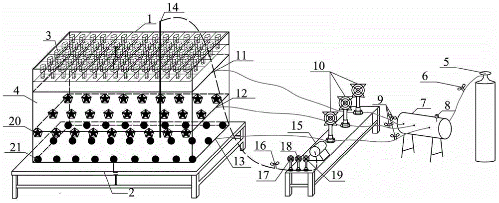 Gas three-dimensional seepage simulation device and simulation method in closed goaf