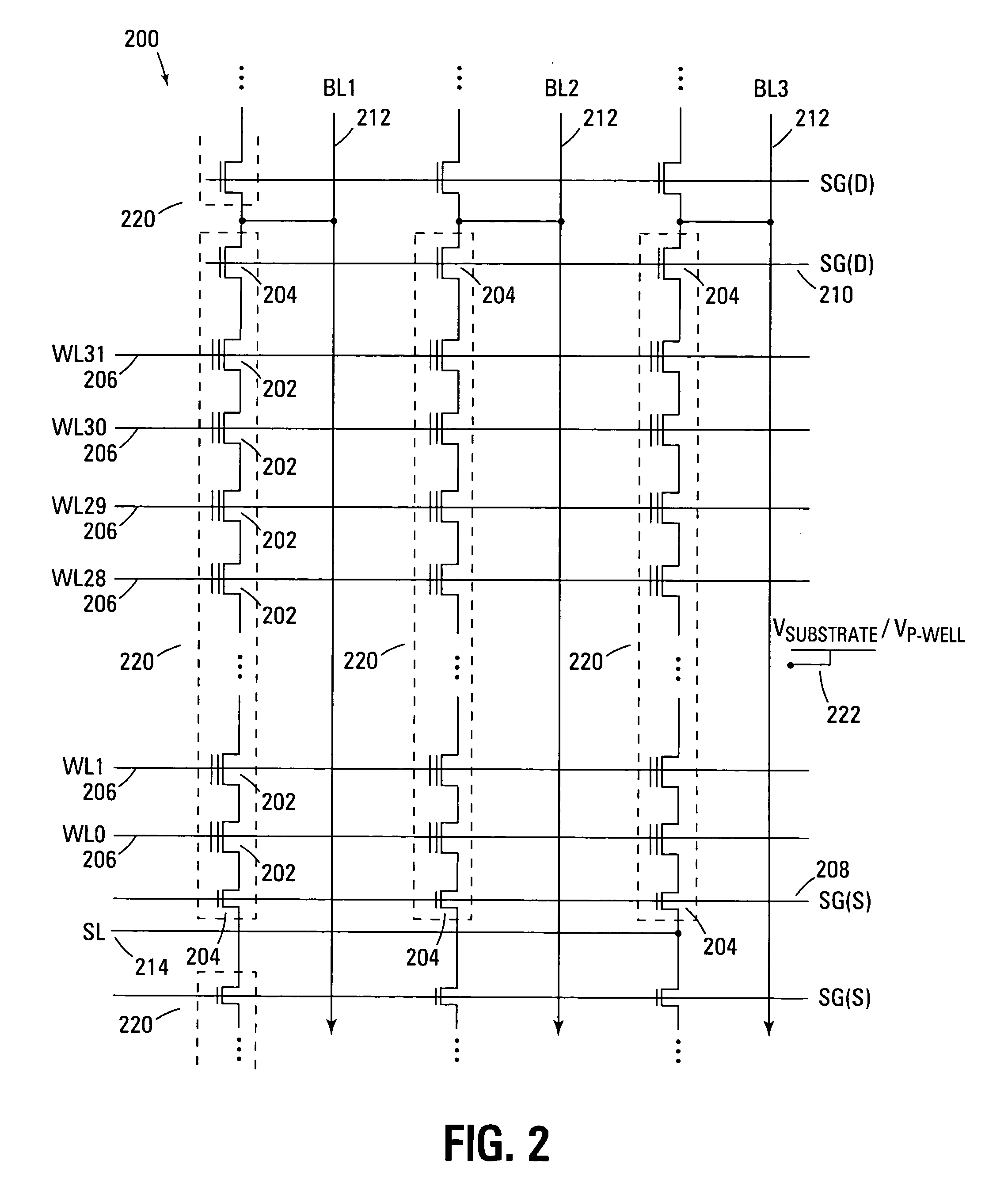 NAND architecture memory with voltage sensing